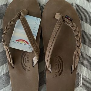 Brand new never worn Rainbow flip flops